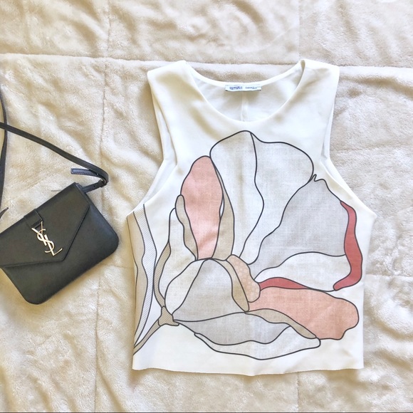 Zara Tops - Zara Flower Graphic Crop Top Tank